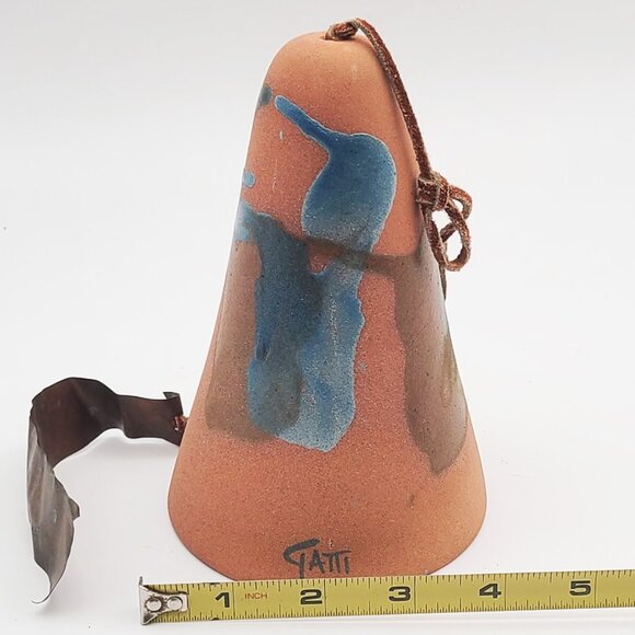 Elmer Loretta Gatti Vintage Southwestern Abstract Wind Bell Windchime Copper Tag - Picture 8 of 8